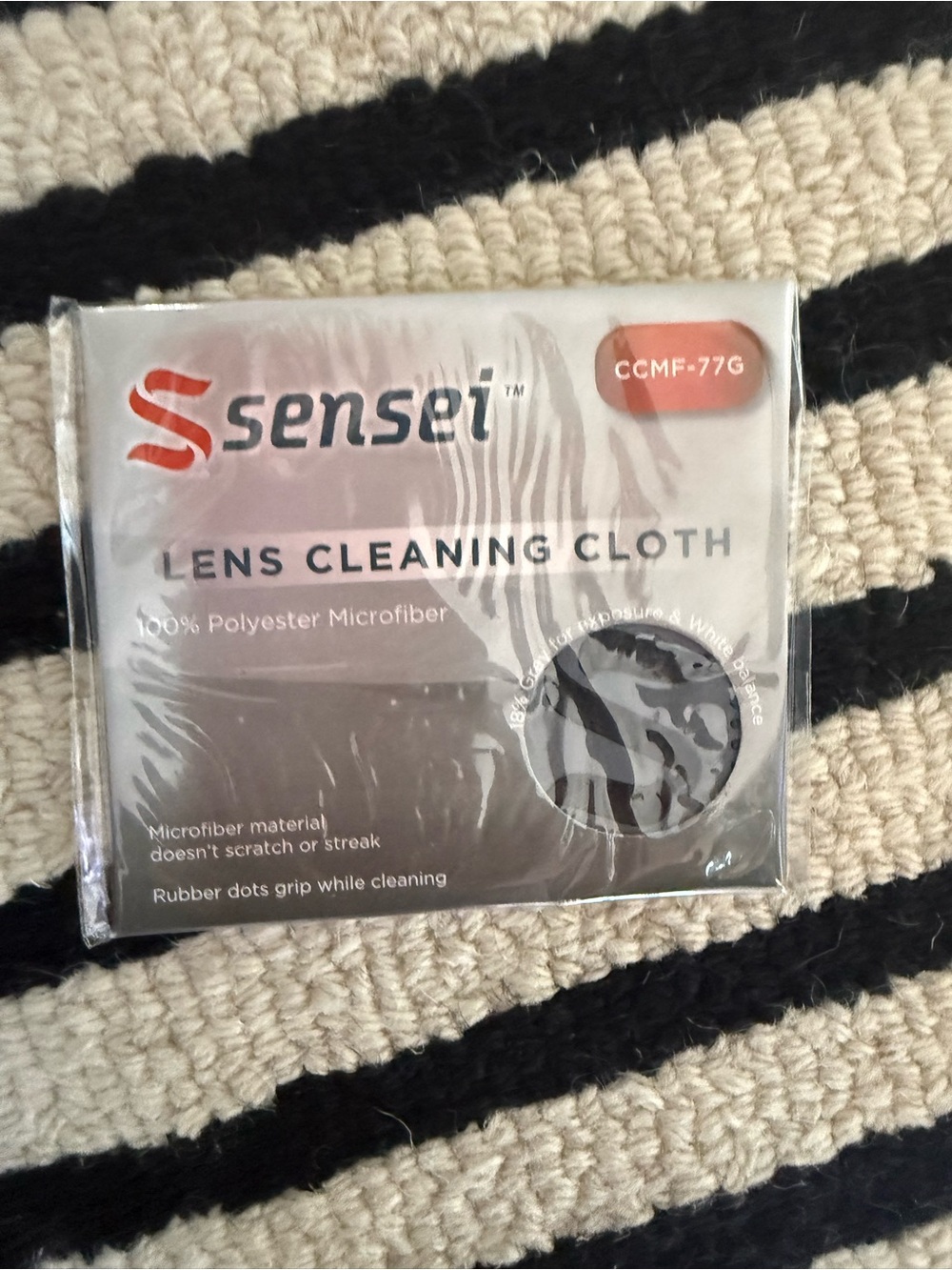 9 Individual Sensei Microfiber Lens Cleaning Cloth (Gray)